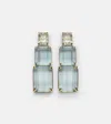Mateo Arithmetic Composition 14kt Gold Drop Earrings With Topaz In Blue