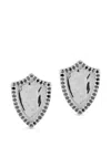 Mateo Black-diamond Shield Cufflinks In Silver