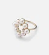 Mateo Cluster 14kt Gold Ring With Pearls And Diamonds In Gold