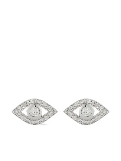 Mateo Diamond Evil Eye Earrings In Metallic