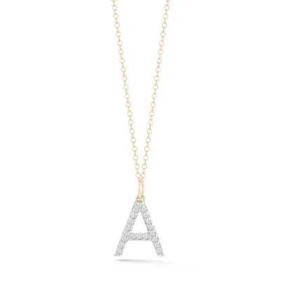 Mateo Diamond Initial Necklace In Yellow Gold,white Diamonds