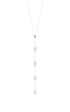 Mateo Drizzle 14k Yellow Gold Diamond; Pearl Lariat Necklace