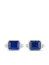 Mateo Emerald Cut Lapis Cufflinks In Silver