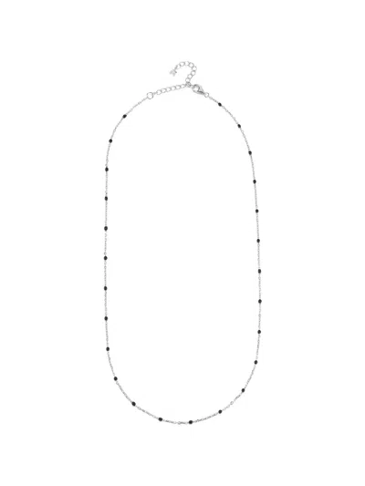 Mateo Enamel Station Chain Necklace In Silver