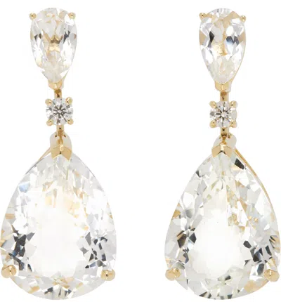 Mateo Gold & White Topaz Sophia Earrings In 14kt - Yellow