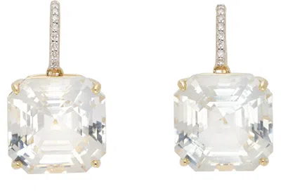 Mateo Gold Asscher Cut Topaz Drop Earrings In 14kt - Yellow