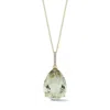 Mateo Green Amethyst Pear Drop Necklace In 14k Yellow Gold