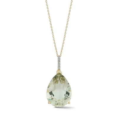 Mateo Green Amethyst Pear Drop Necklace In Gray