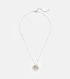 Mateo Cluster 14kt Gold Pendant Necklace With Pearls And Diamonds In Gold