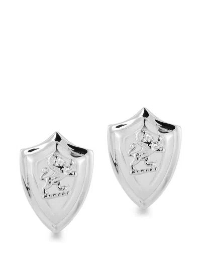 Mateo Lion Shield Cufflinks In Silver