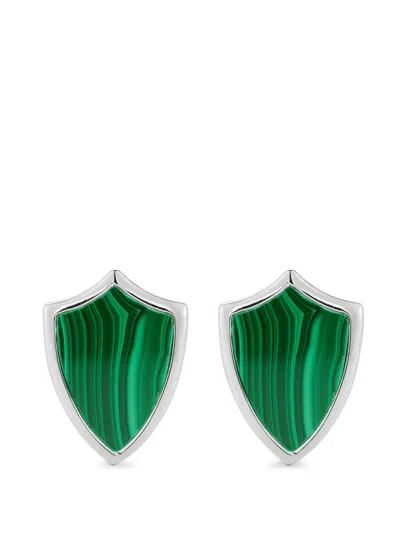 Mateo Malachite Shield Cufflinks In Green