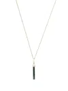 Mateo 14k Yellow Gold Onyx Bar Necklace In Green