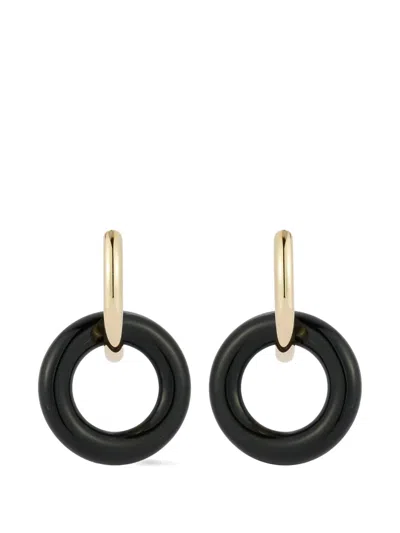 Mateo Onyx Donut Hoop Earrings In Black