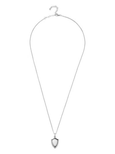 Mateo Onyx Shield Necklace In Metallic