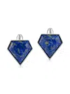 Mateo Sterling Silver Pentagon Lapis Lazuli Cufflinks In Silver