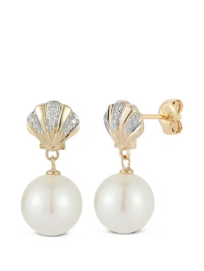 Mateo Petite Venus Pearl And Diamond Earrings In Multi