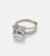 Mateo Point Of Focus 14kt Gold Ring With Diamonds And Topaz In Gold