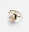 Mateo Pearl Curl 14kt Gold Ring With Freshwater Pearl In Gold