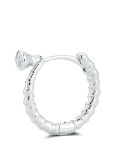 Mateo Screw Hoop Earring In Silver