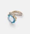 Mateo Slanted 14kt Gold Ring With Topaz In Yellow