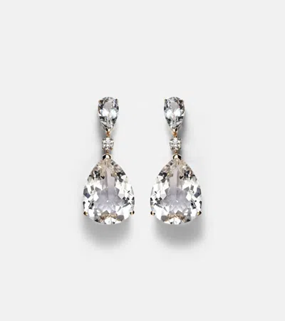 Mateo Sophia 14kt Gold Earrings With Topaz And Diamonds