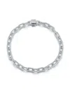 Mateo Sterling Silver Lock Link Cable-link Bracelet In Silver