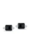 Mateo Sterling Silver Onyx Cufflinks In Silver