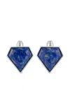 Mateo Sterling Silver Pentagon Lapis Lazuli Cufflinks In Silver