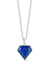Mateo Sterling Silver Pentagon Lapis Necklace In Silver