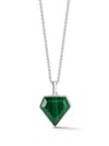 Mateo Sterling Silver Pentagon Malachite Necklace In Silver