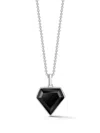 Mateo Sterling Silver Pentagon Onyx Necklace In Silver
