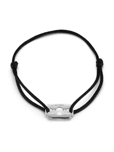 Mateo Sterling Silver Razor Blade Bracelet In 黑色