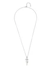 Mateo Sterling Silver Sword Pearl Necklace In Metallic
