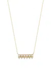 Mateo The Little Things Pearl And Diamond Horizontal Bar Necklace In Gold