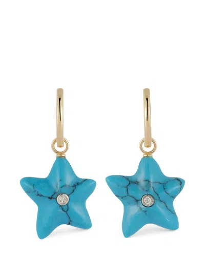 Mateo Turquoise Starfish Drop Earrings In Blue
