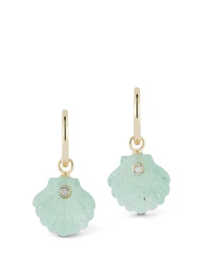 Mateo Venus Carved Jade Drop Earrings In Gold