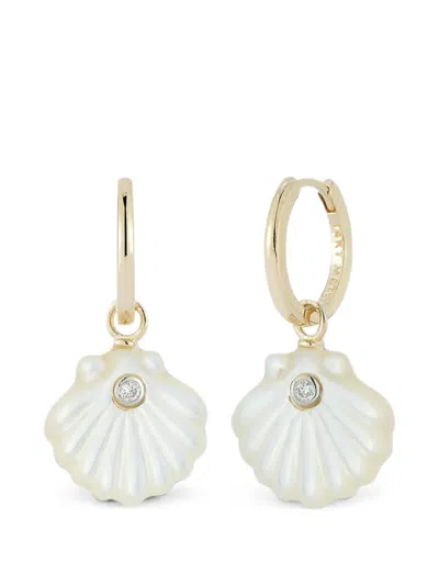 Mateo Venus Diamonds Drop Earrings In Gold