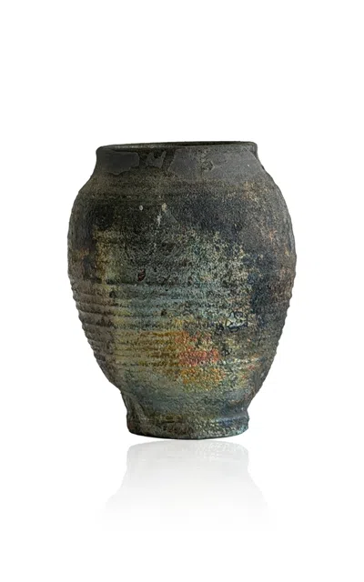 Materia Designs - Exclusive: Materi(a)ntiques Medium Black / Charcoal Raku Studio Pottery Vase - Mul In Multi