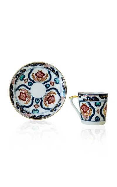 Materia Designs - Exclusive: Materi(a)ntiques Set Of Twelve Japanese Gold Imari Hand Painted Porcela In Multi
