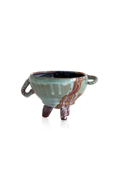 Materia Designs - Exclusive: Materi(a)ntiques Small Asymmetrical Two Handle Turquoise / Multi Studio