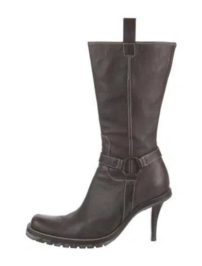 Pre-owned Materia Prima By Goffredo Fantini Leather Moto Boots In Brown