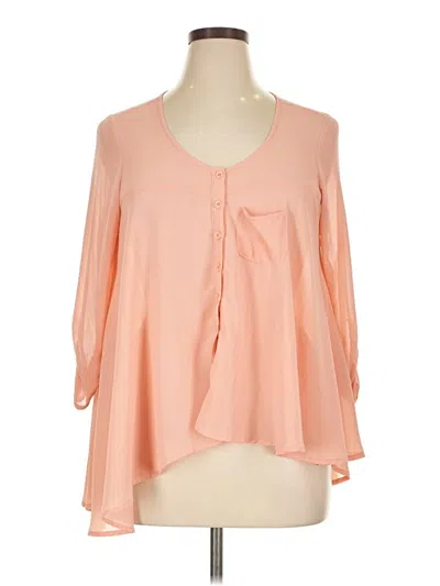 Pre-owned Material Girl 3/4 Sleeve Blouse In Pink