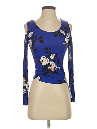 Pre-owned Material Girl 3/4 Sleeve Top Blue Cold Shoulder Neckline Tops