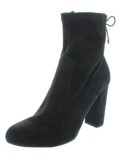 Material Girl Ali Womens Solid Back Tie Ankle Boots In Black