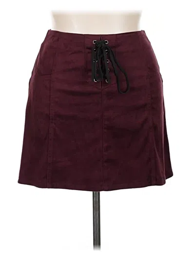 Pre-owned Material Girl Casual Skirt In Burgundy