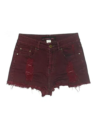 Pre-owned Material Girl Denim Shorts In Burgundy