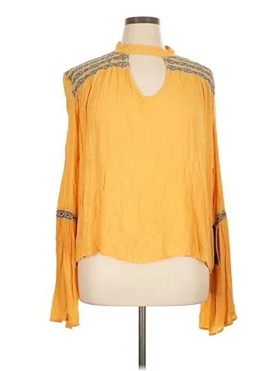 Pre-owned Material Girl Long Sleeve Blouse In Yellow