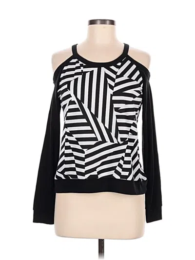 Pre-owned Material Girl Long Sleeve Top Black Cold Shoulder Neckline Tops