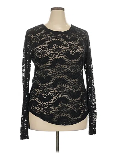 Pre-owned Material Girl Long Sleeve Top Black Mock Neckline Tops