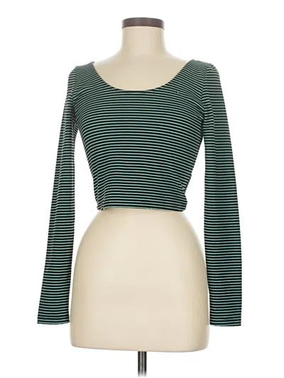 Pre-owned Material Girl Long Sleeve Top Green Boatneck Tops